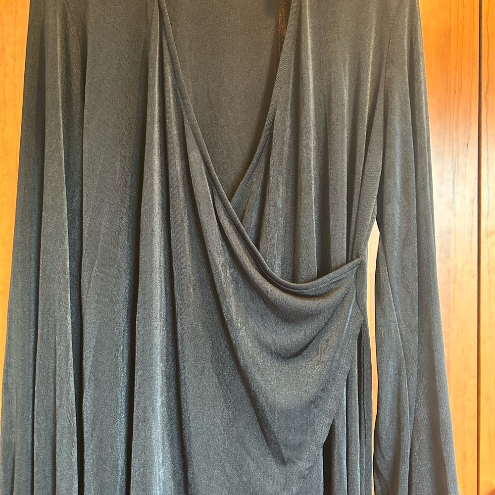 Princess Polly black dress sexy collar size 12 mini wrap - Picture 4 of 6